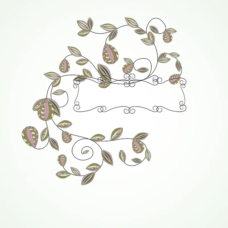 矢量韩式复古装饰花纹素材