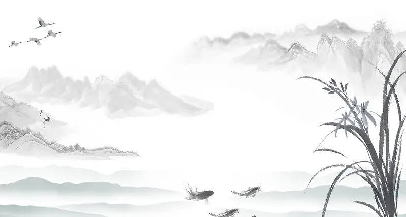 中国风山水古画背景