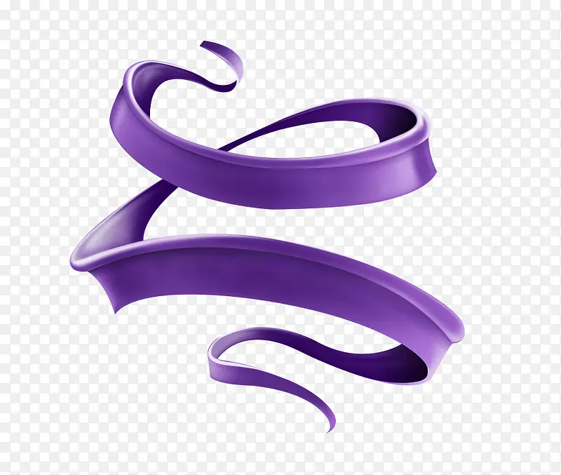立体紫色节日丝带