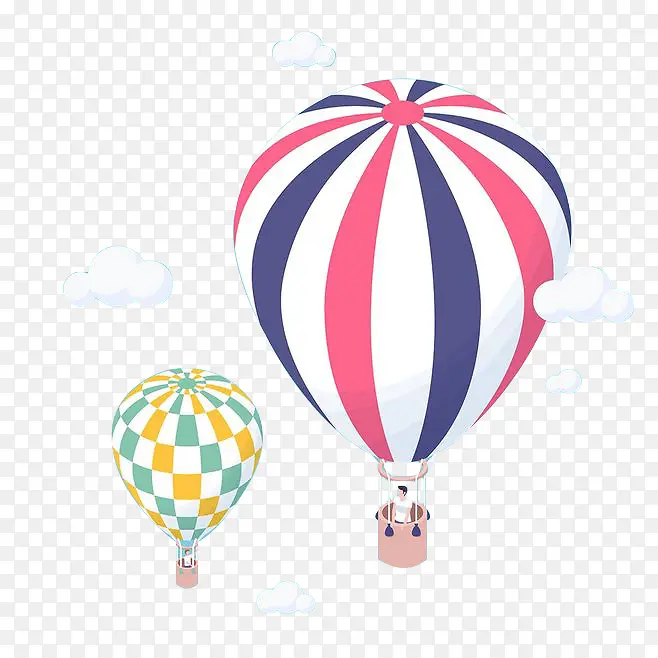 跳伞热气球插图插画