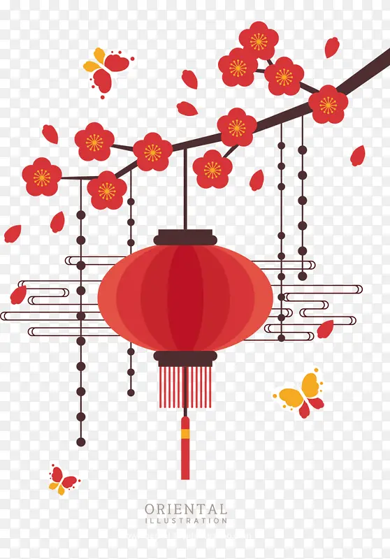 梅花灯笼装饰