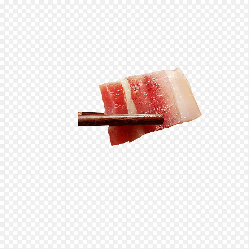 筷子夹住的咸肉
