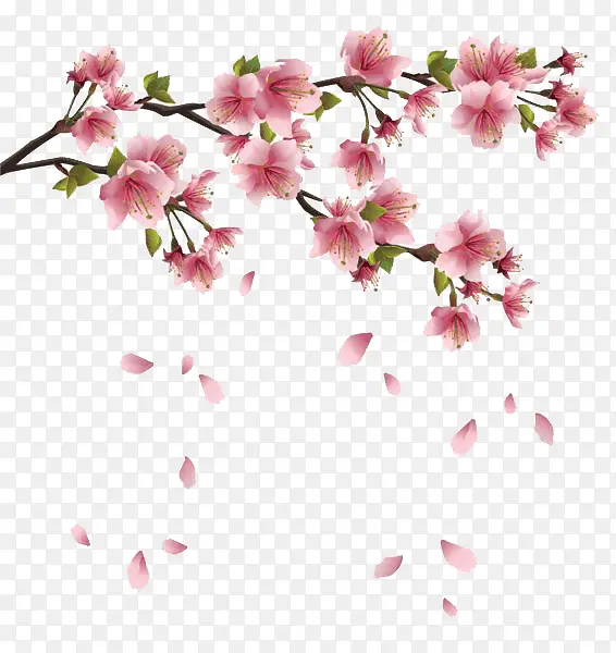 粉红桃花免扣元素