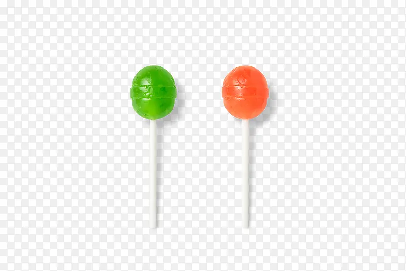 彩色的两只棒棒糖