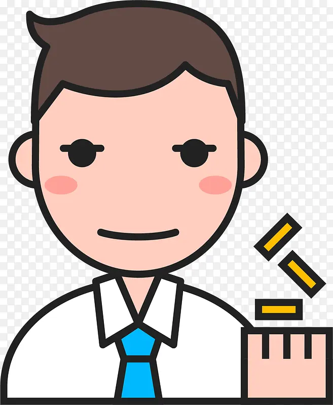 手绘矢量白领元素