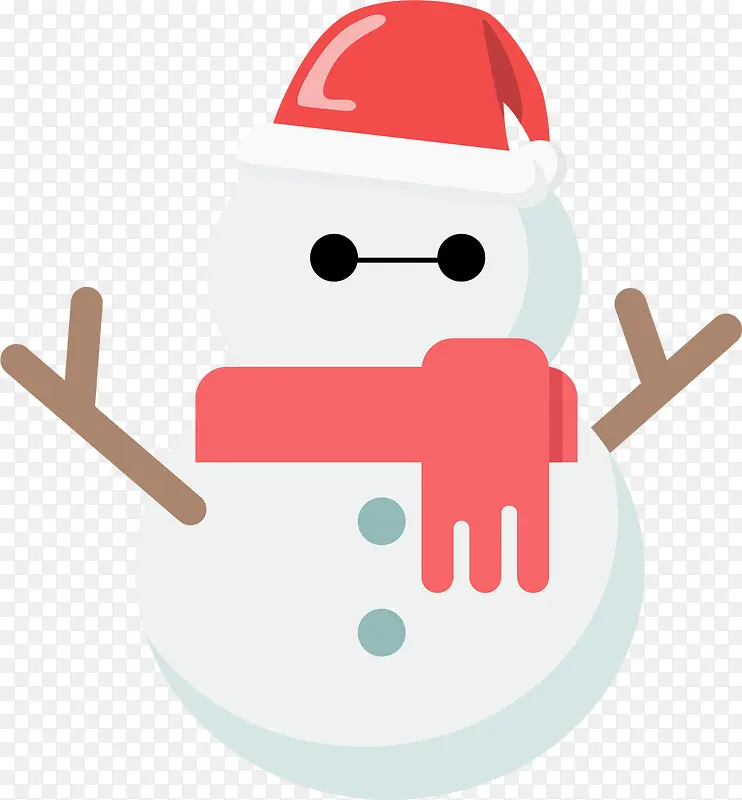手绘矢量圣诞雪人元素