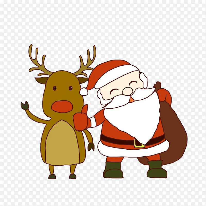 圣诞节圣诞老人开心麋鹿