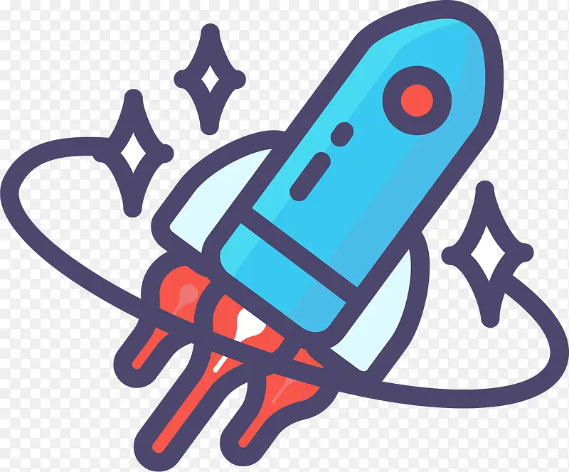 手绘矢量飞船元素