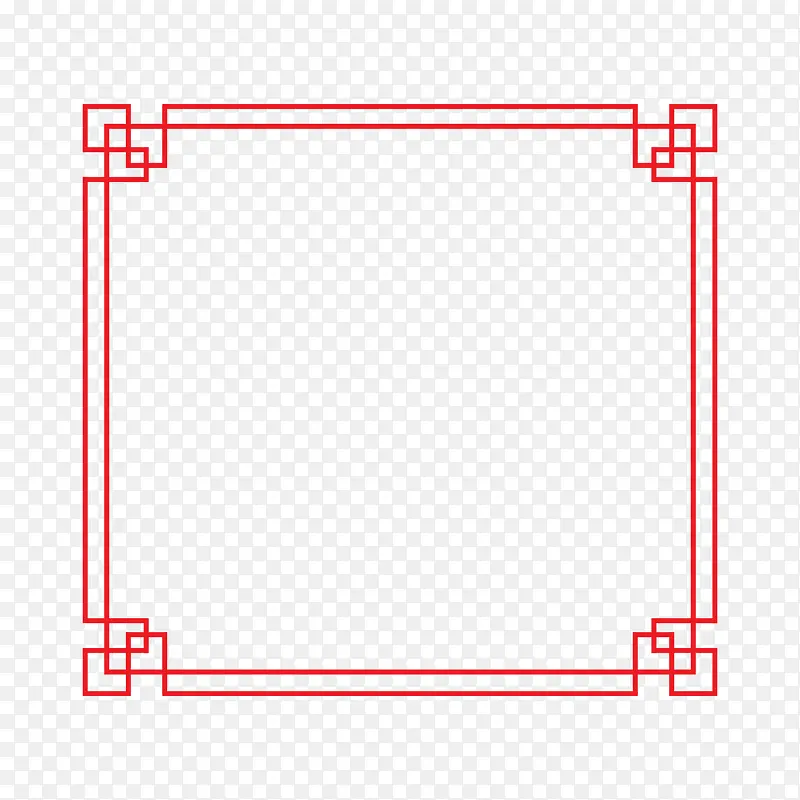 手绘矢量红色边框