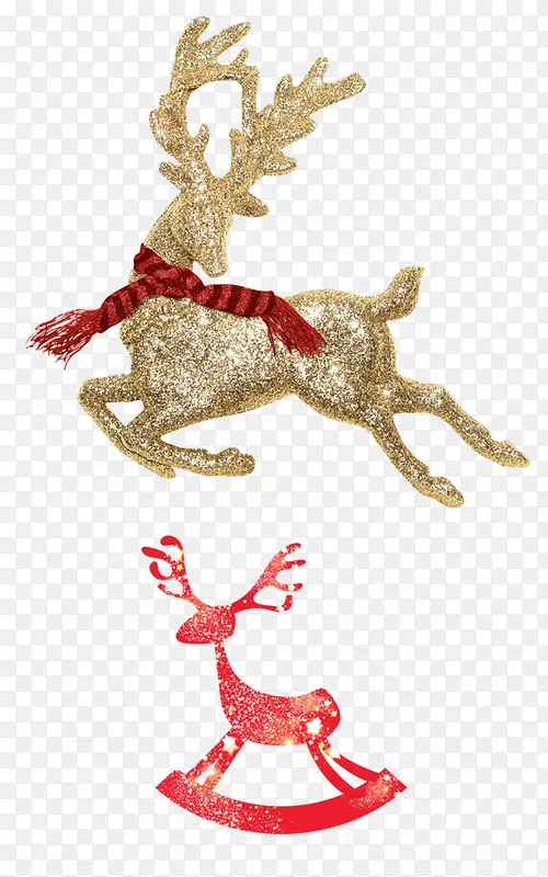 圣诞节 麋鹿 金色 装饰