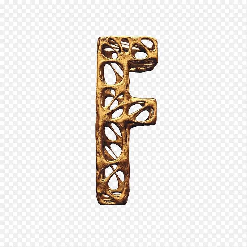 3D金属镂空字母F