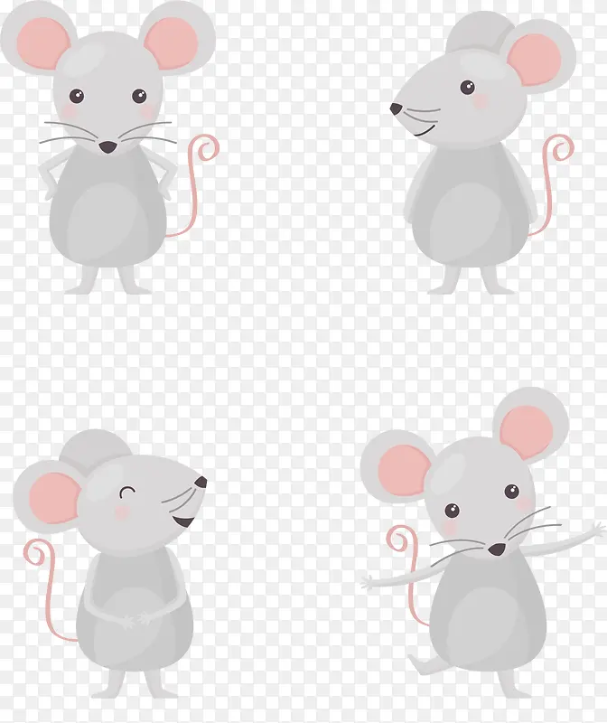 老鼠 动物 卡通 插画 素材