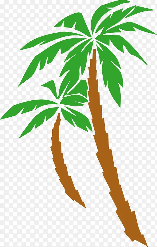 手绘彩色椰子树