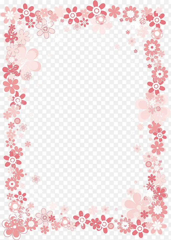 粉色花系装饰边框