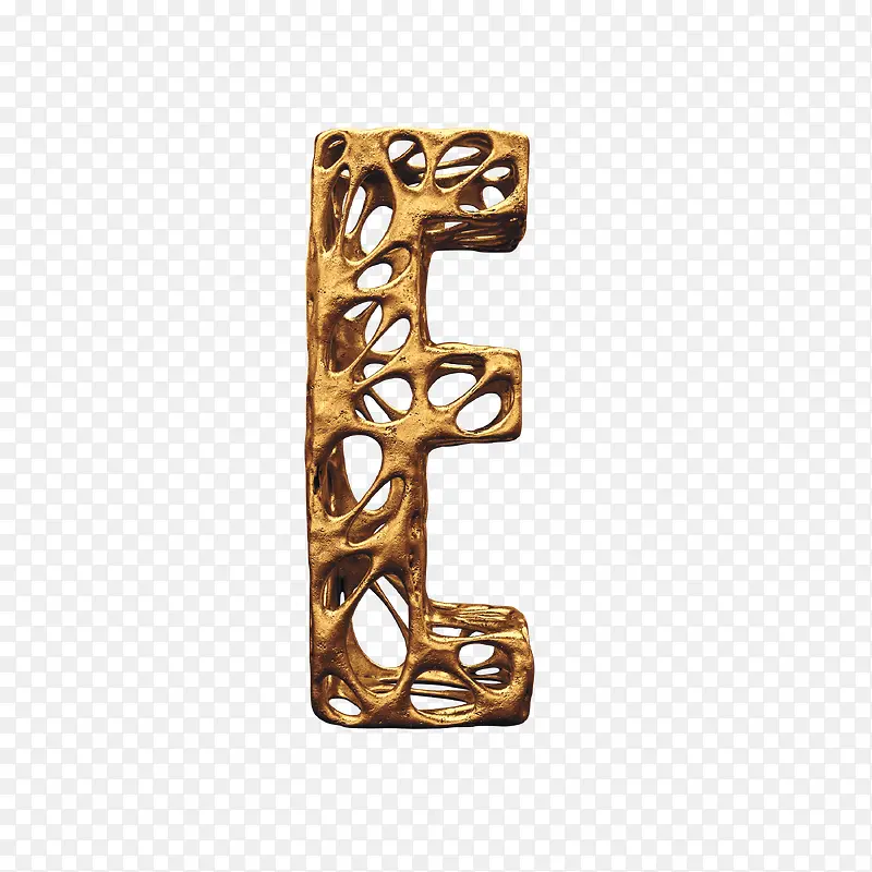 3D金属镂空字母E