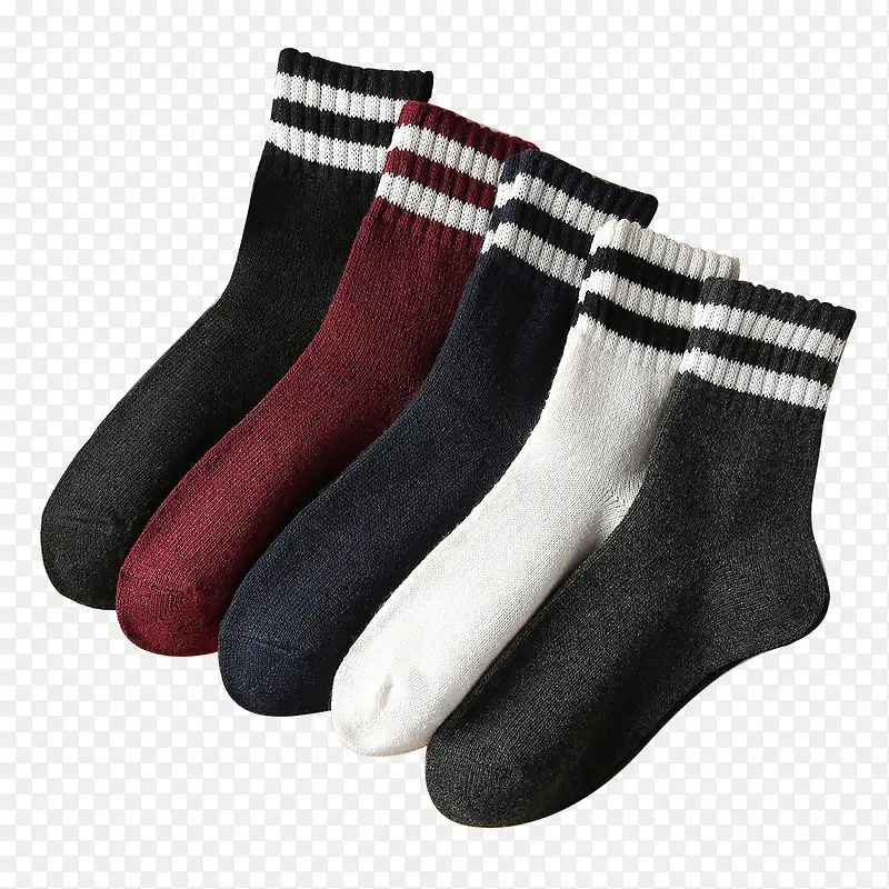 五组颜色的袜子