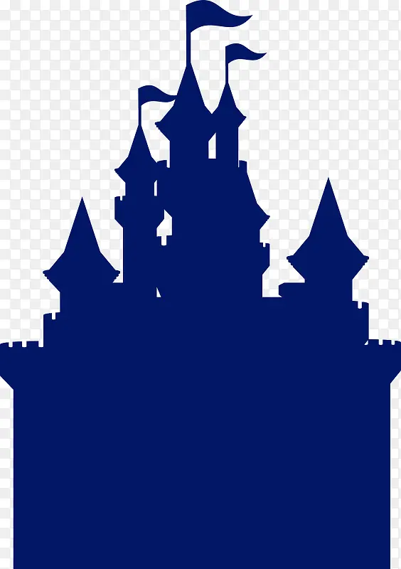 蓝色城堡剪影