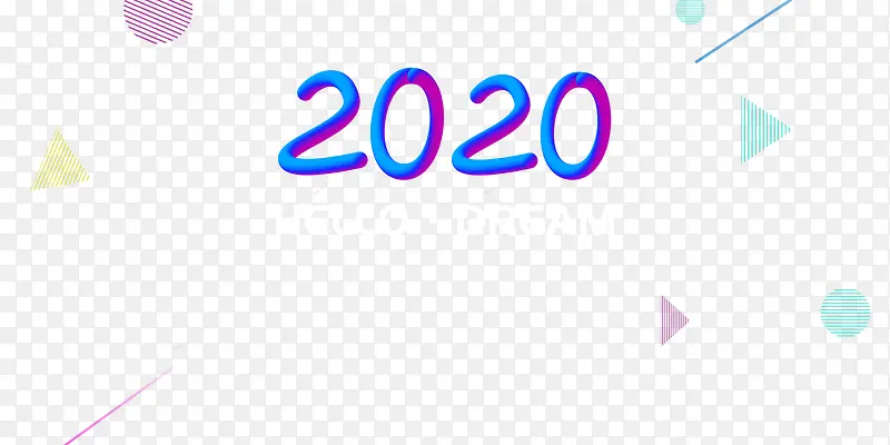 春节2020线条三角形圆形