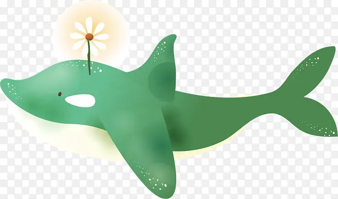 绿色的开花鲸鱼