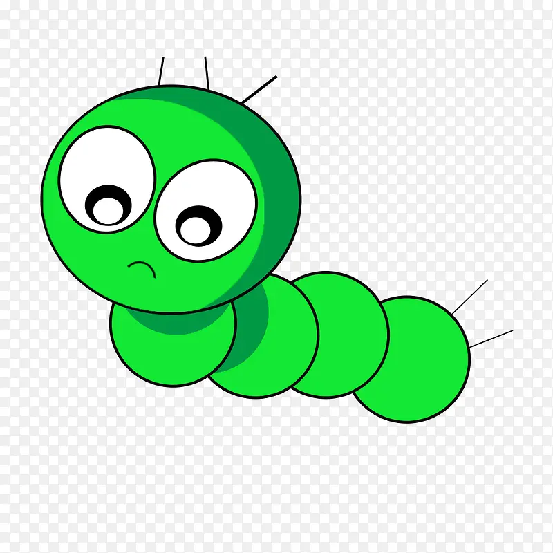 昆虫 毛毛虫 绿色 可爱卡通