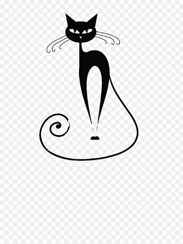 黑色的卡通猫咪