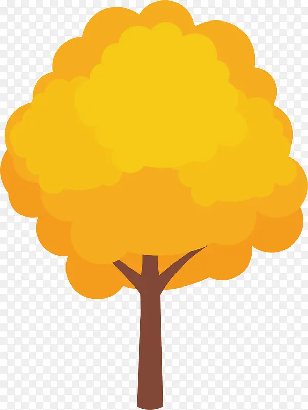 秋季金黄色的树