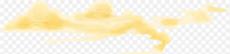 黄色祥云装饰元素