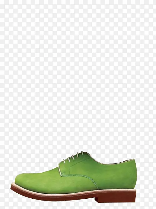 青春绿色的平底鞋