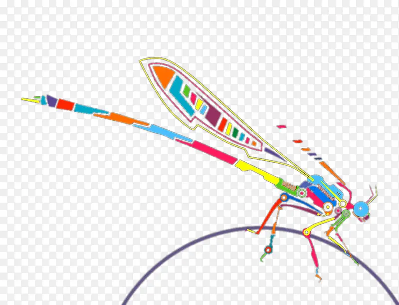 创意彩色蜻蜓卡通素材