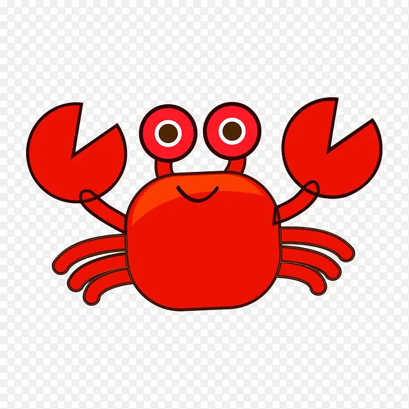 红色的小螃蟹卡通
