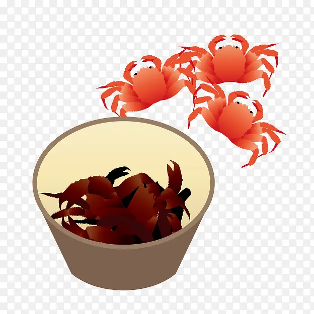 卡通红烧螃蟹