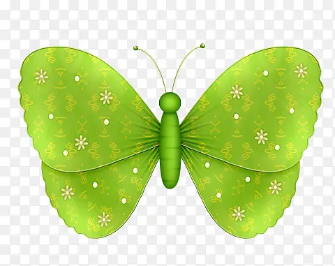 绿色翅膀卡通蝴蝶