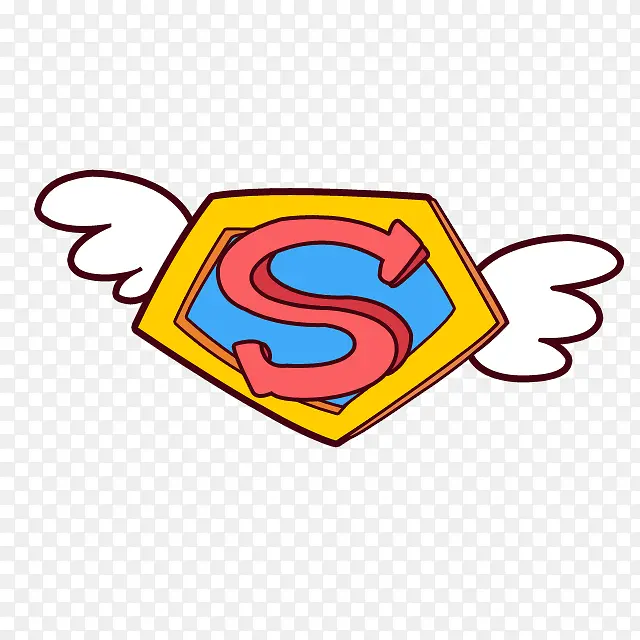 超人徽章卡通翅膀