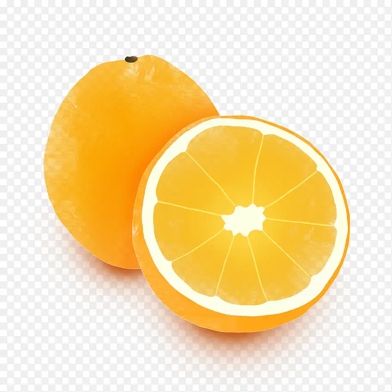 美味水果橙子元素