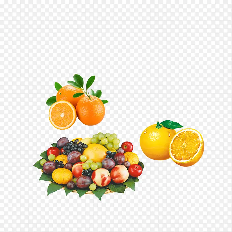夏季 水果 橙子  葡萄 李子 桔子