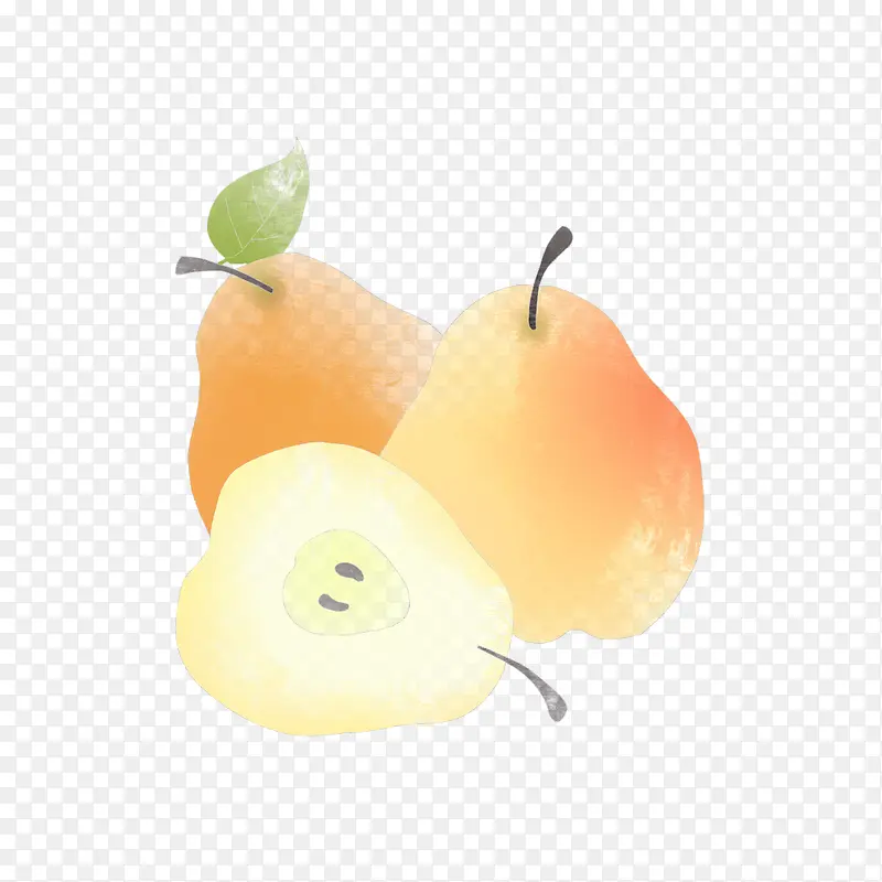 手绘水果梨元素