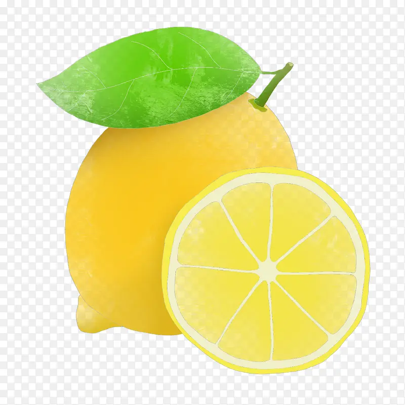 美味健康手绘柠檬水果
