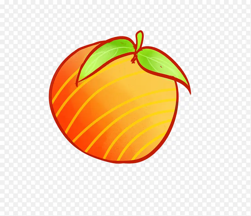 卡通手绘橘子水果