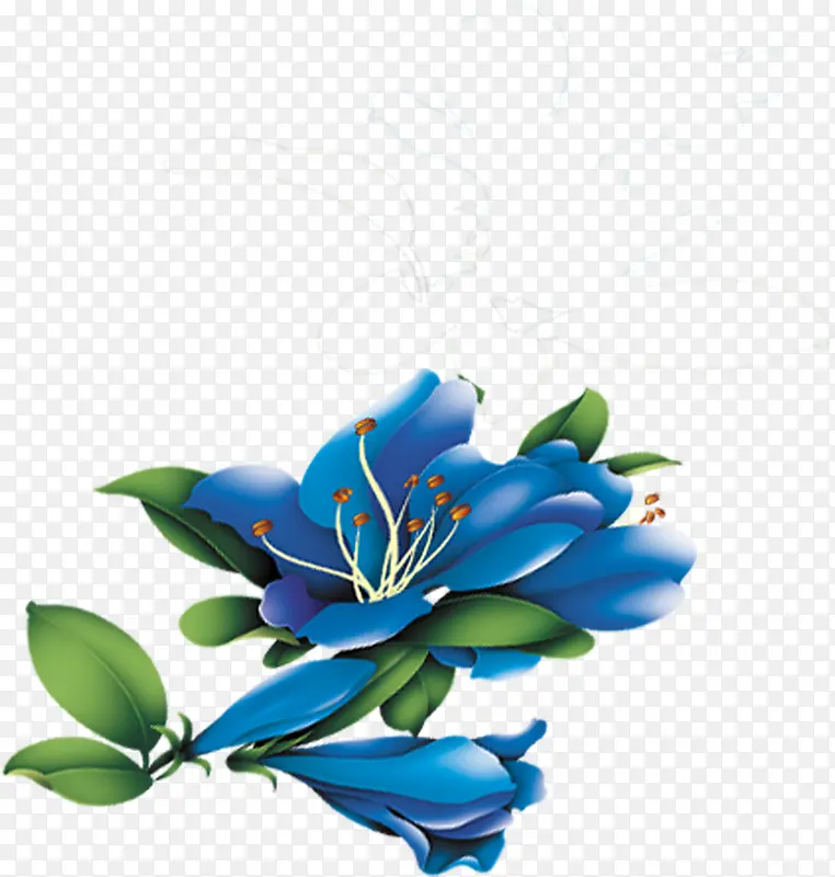 3d蓝色花主页装修
