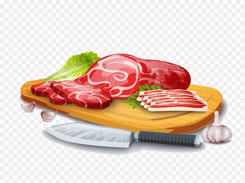 菜板上的肉片