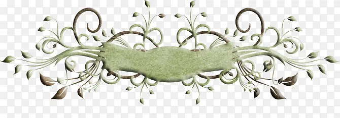 绿色花纹横幅
