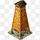 创意高清手绘木板建筑高塔