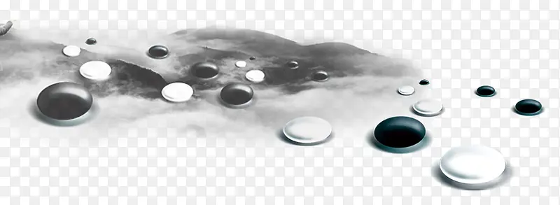黑白围棋水墨