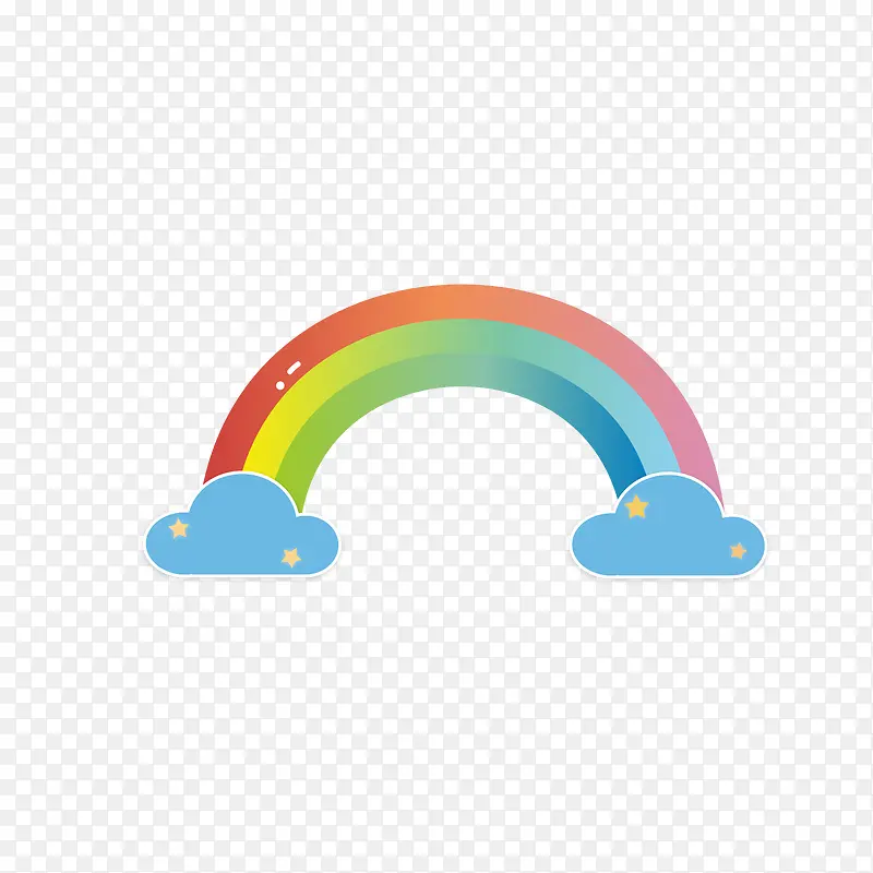矢量卡通彩虹云朵元素装饰