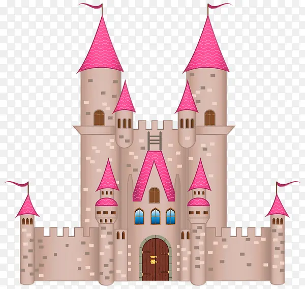 卡通粉色城堡