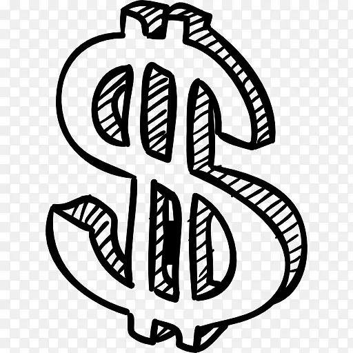 美元货币的符号图形图标