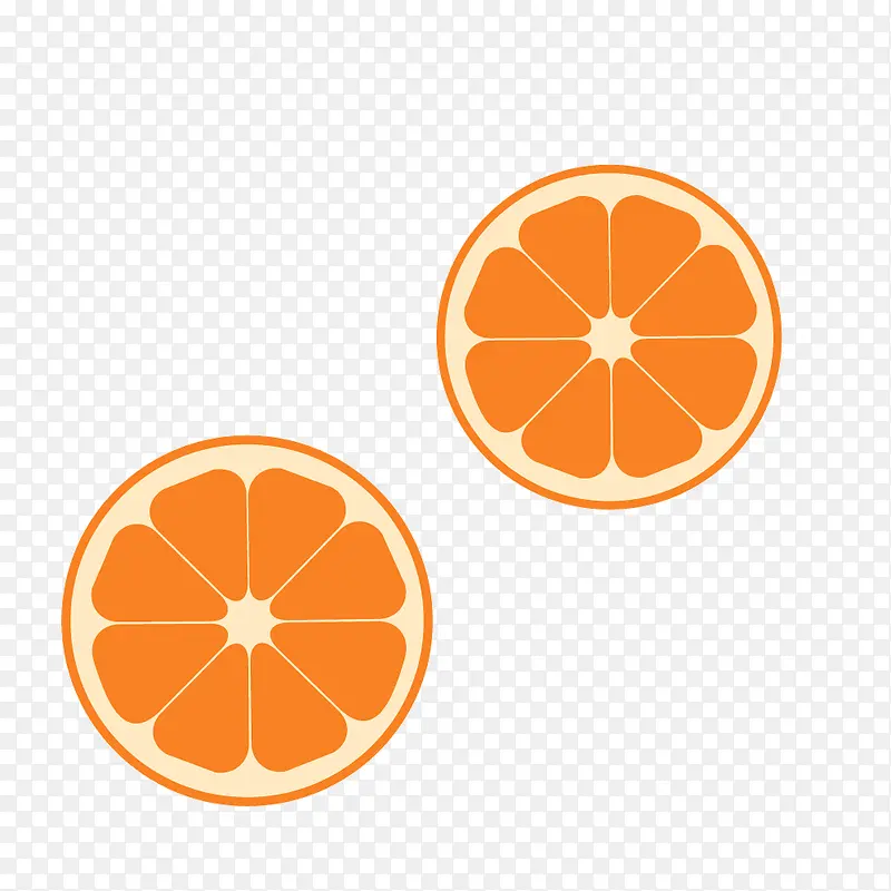 橘黄色卡通圆形橙子