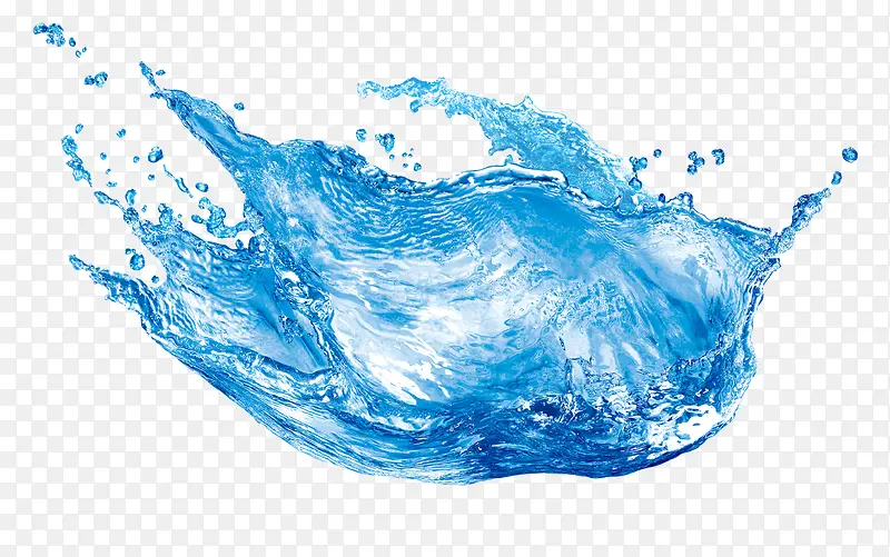 蓝色手绘漂浮水花装饰