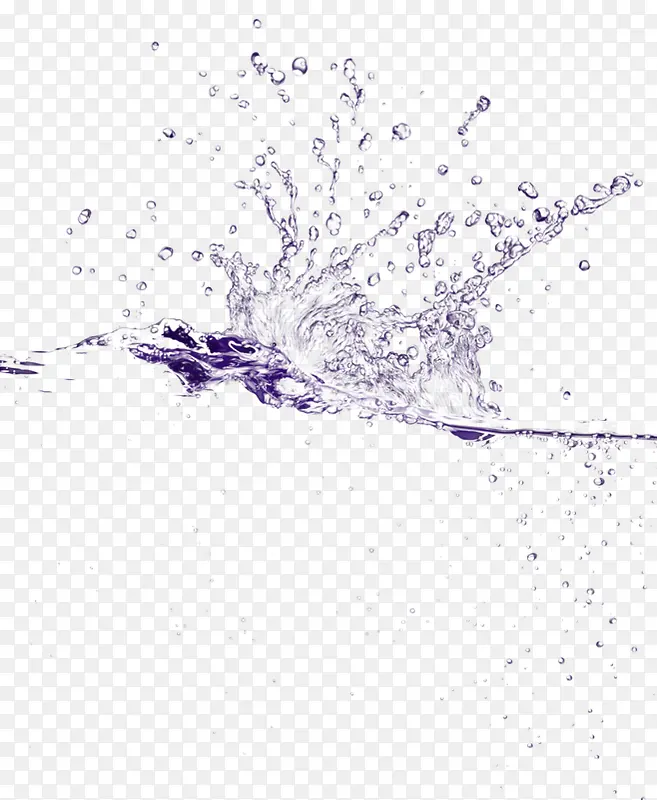 创意合成效果紫色的水花飞溅