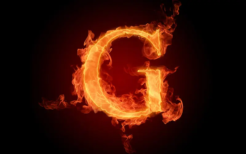英文字母火焰特效G